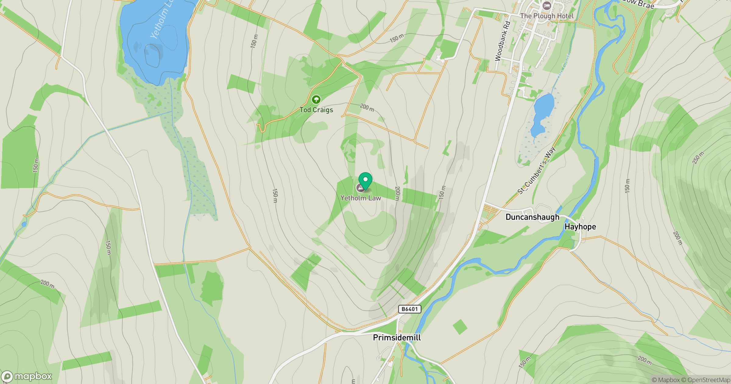 Yetholm Law location map