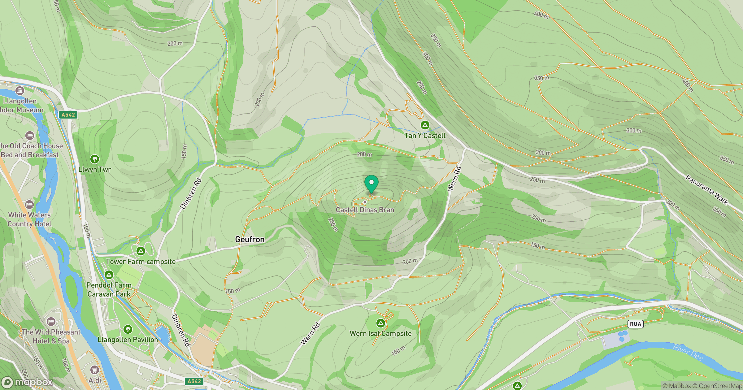 Castell Dinas Bran location map