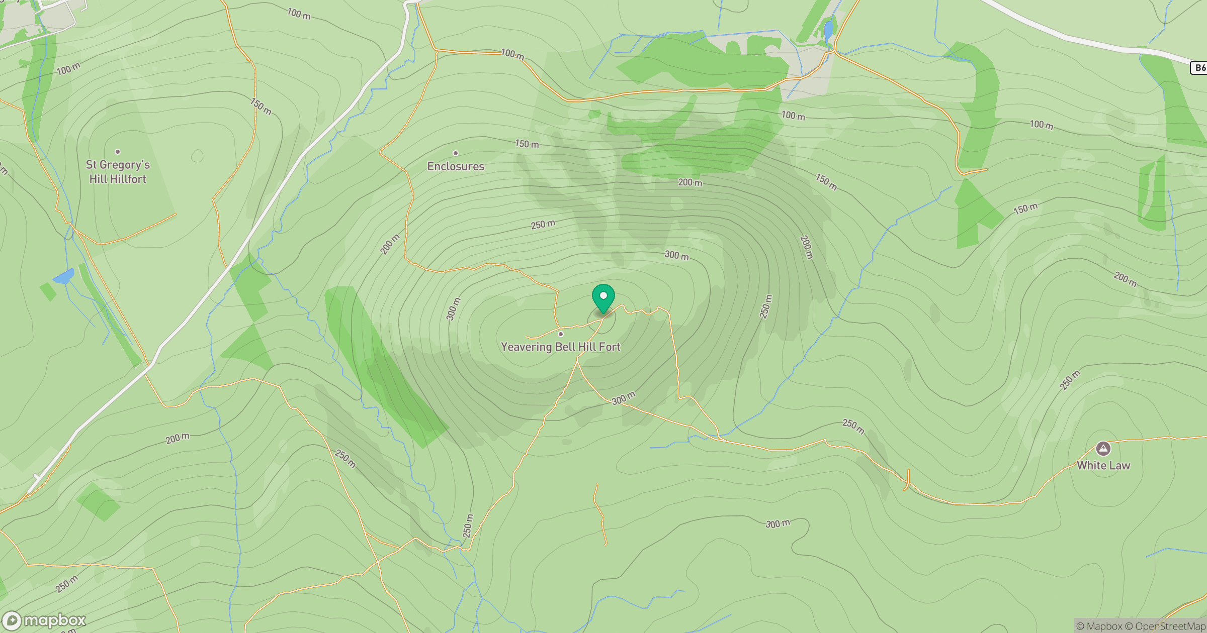 Yeavering Bell location map