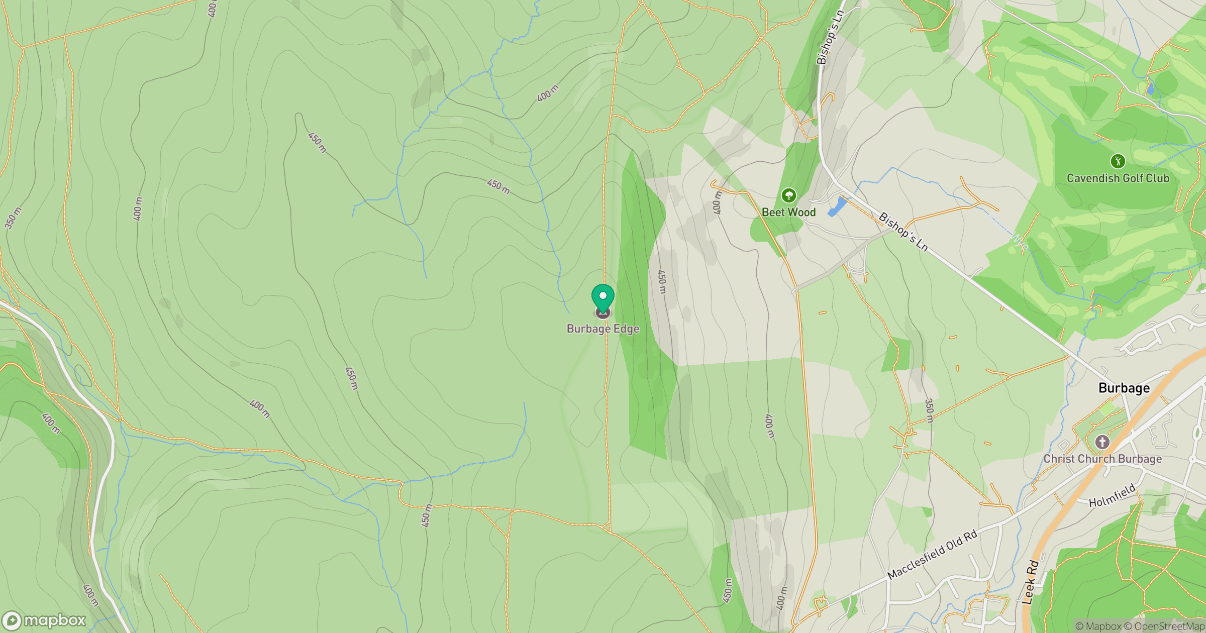 Burbage Edge location map