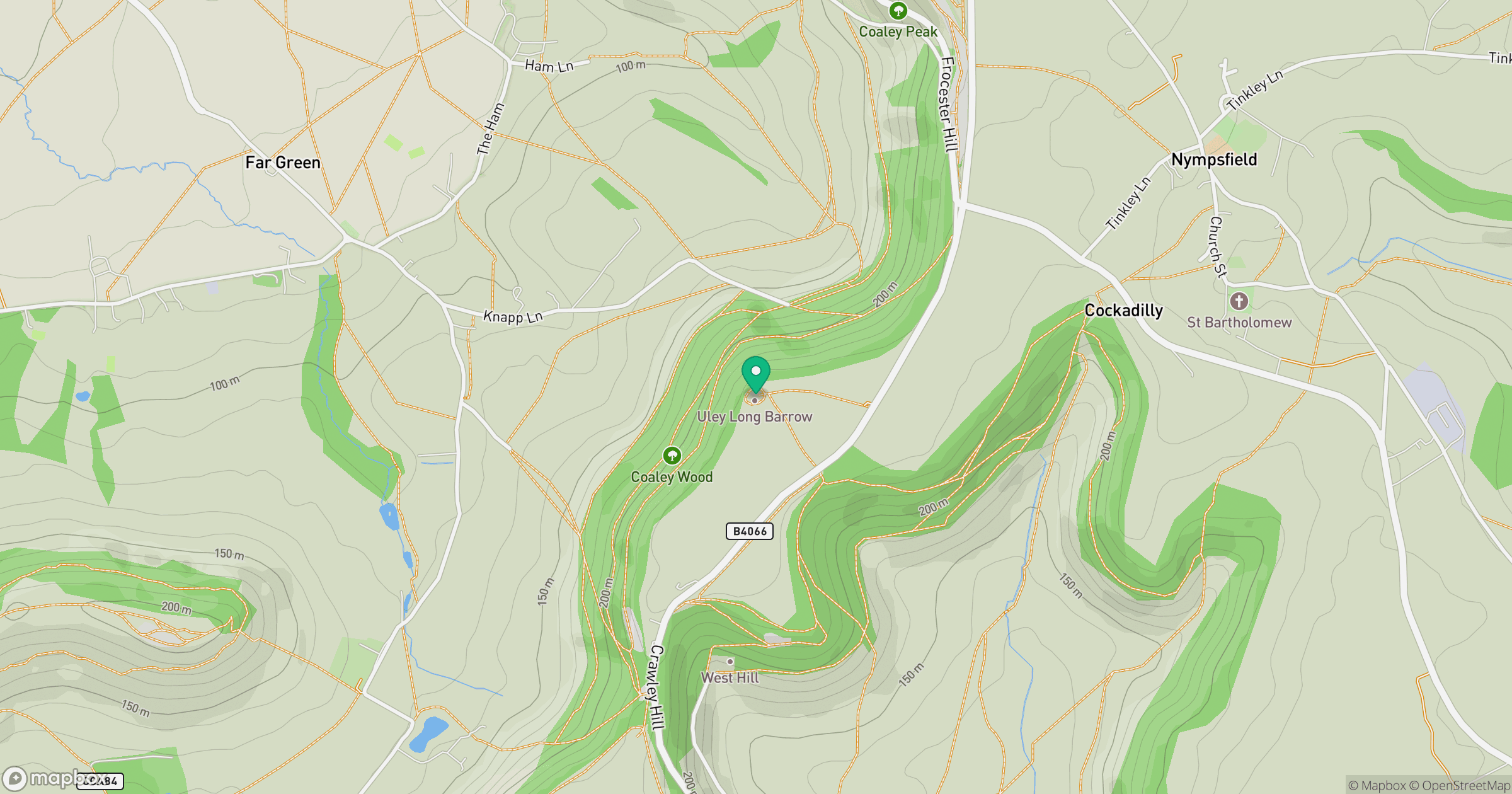 Crawley Hill [Hetty Pegler's Tump] location map