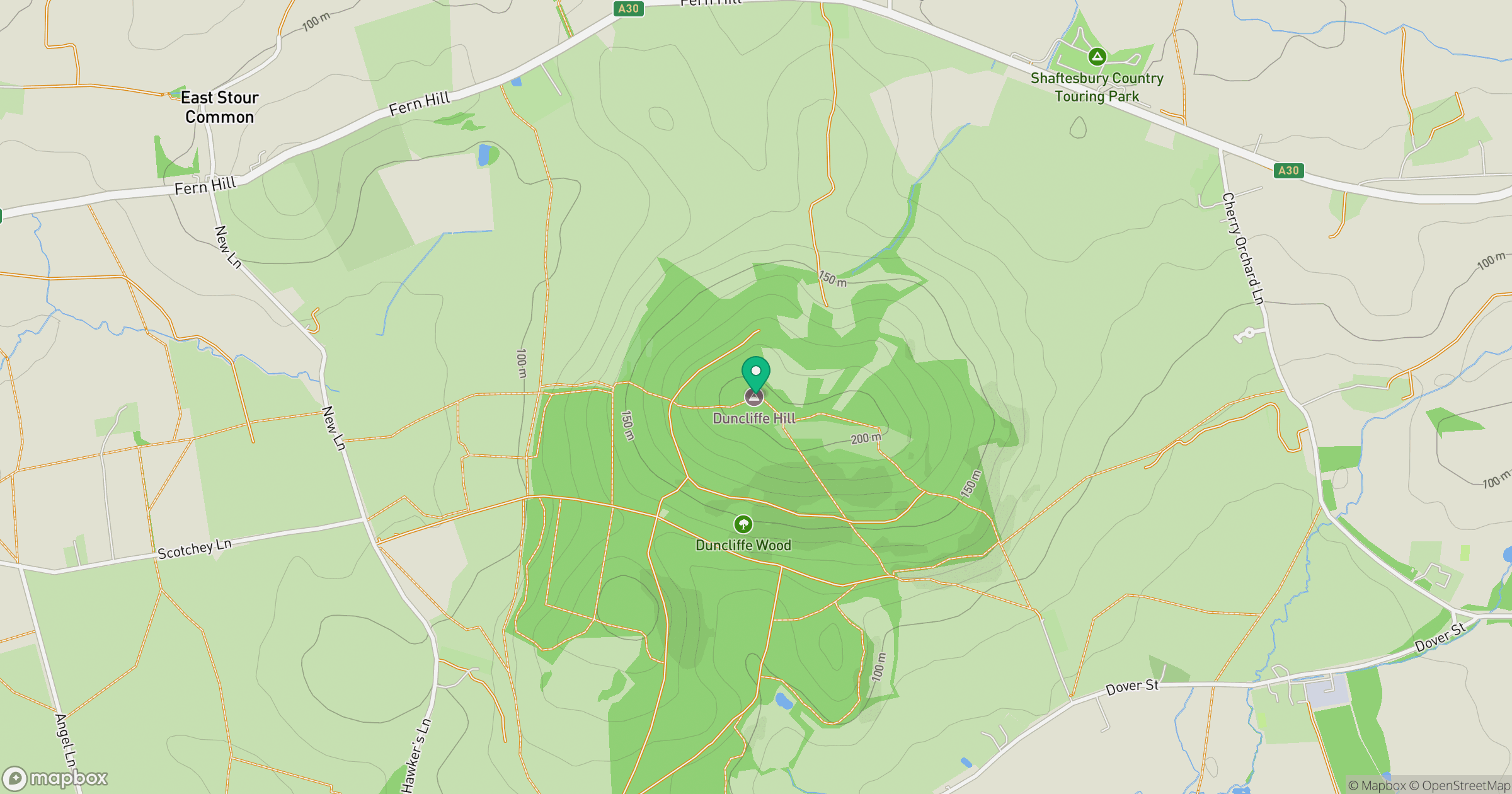 Duncliffe Hill location map