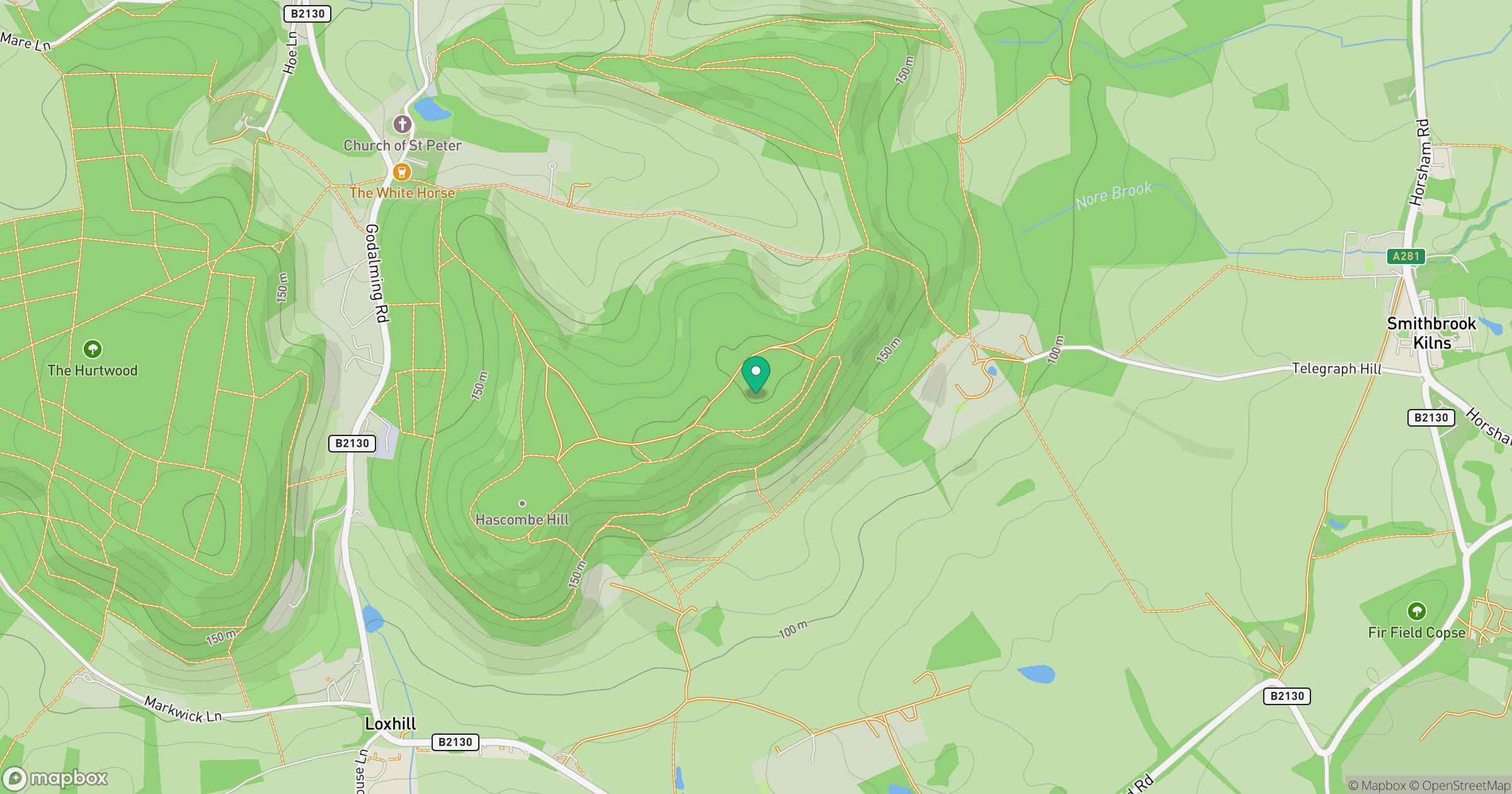 Hascombe Hill [Telegraph Hill] location map