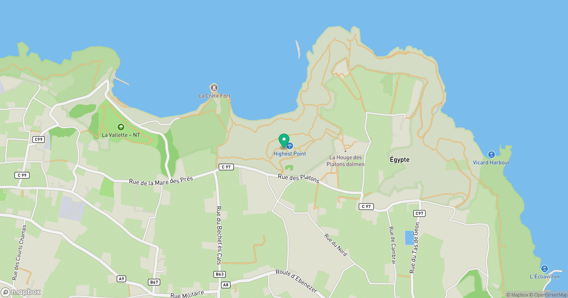 Les Platons (Jersey) location map