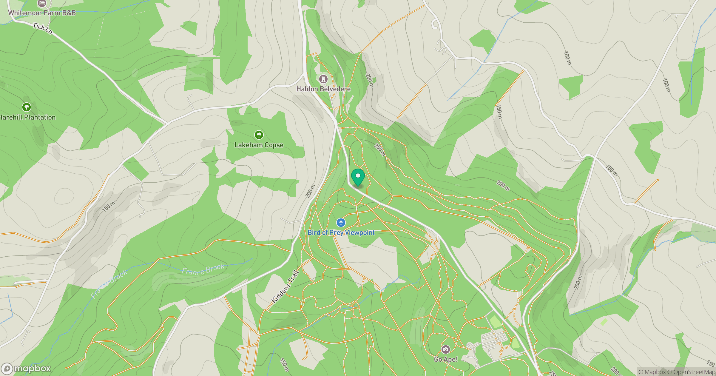Great Haldon location map