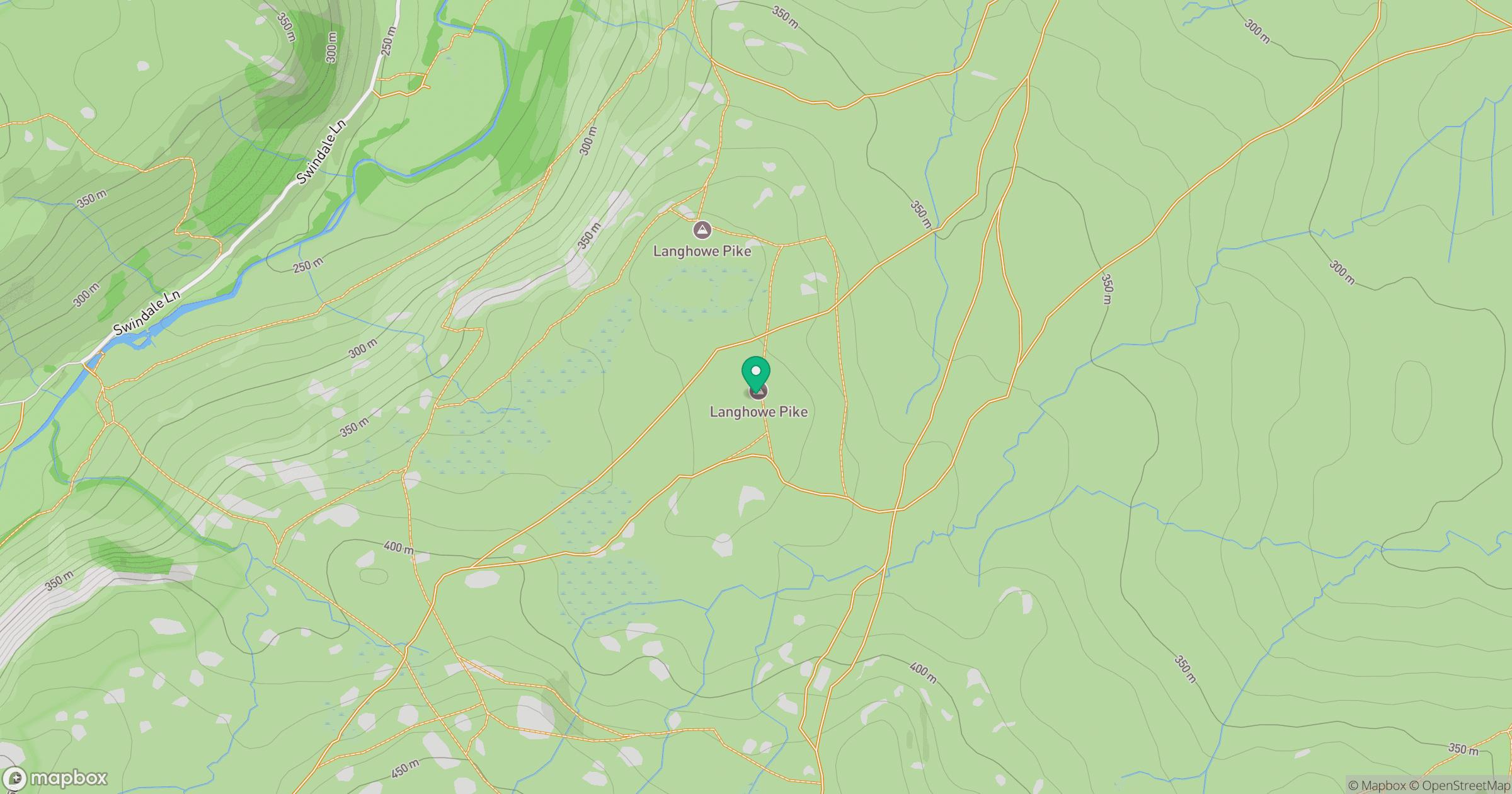 Langhowe Pike (Synge summit) location map