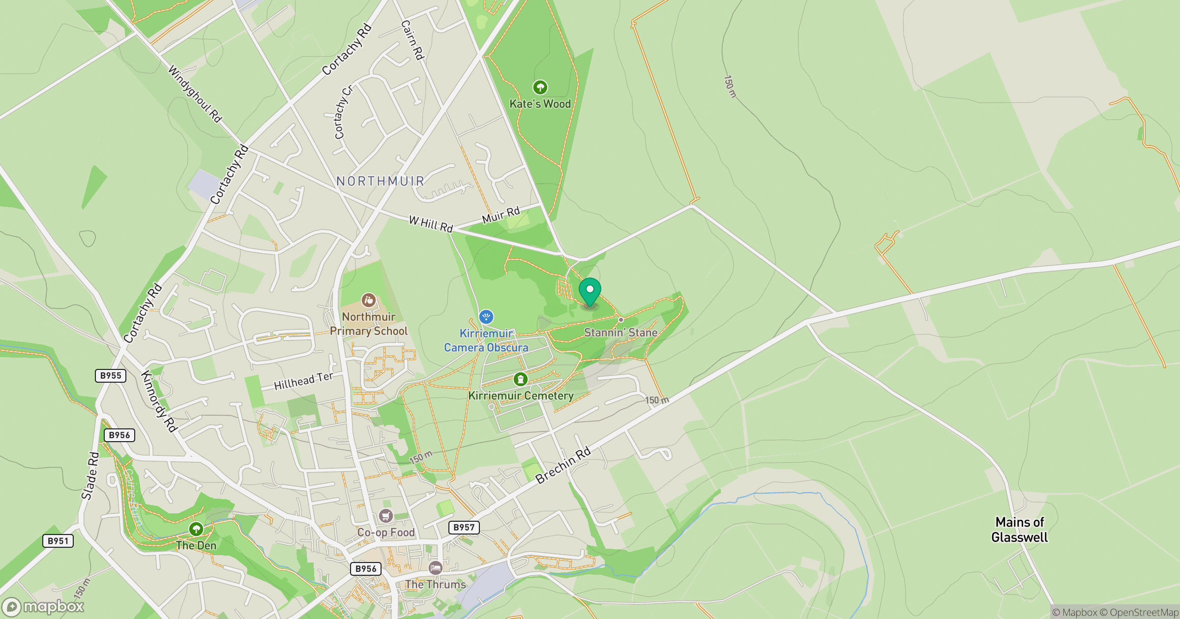 Hill of Kirriemuir location map
