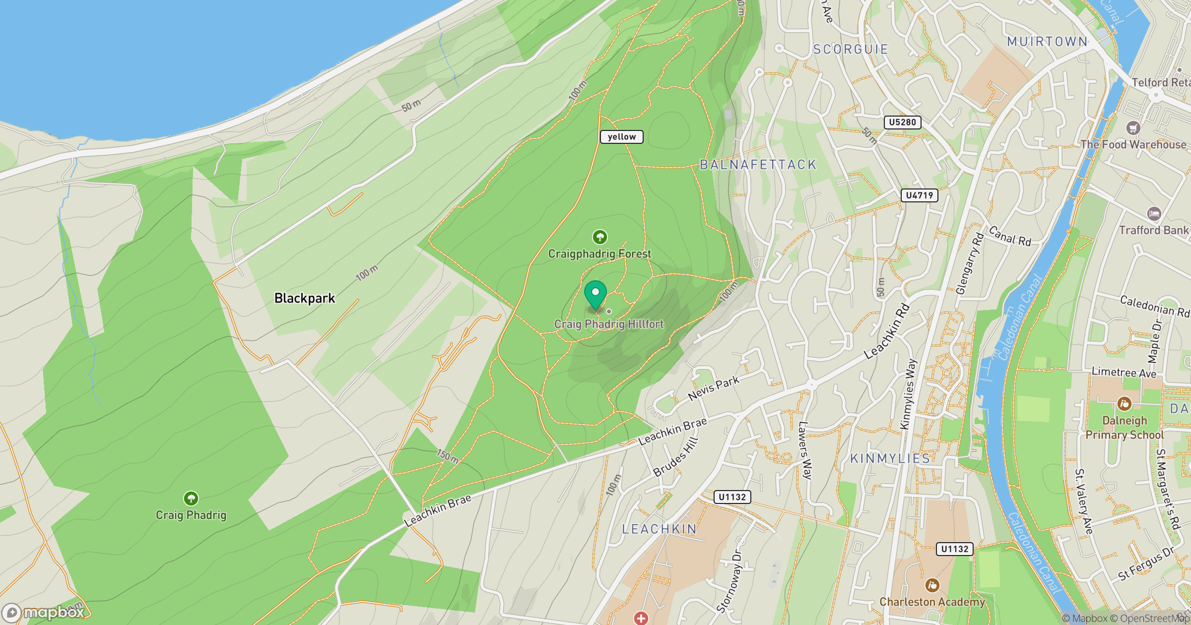 Craig Phadrig location map