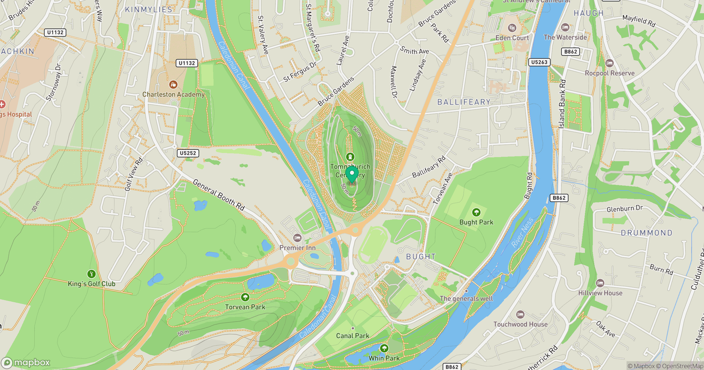 Tomnahurich location map